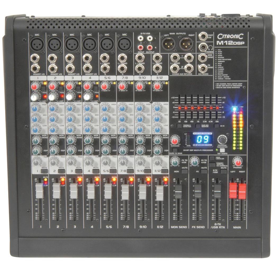 MSERIES 12 Channel Live Mixer with DSP Effects + USB Lizard Events Ltd