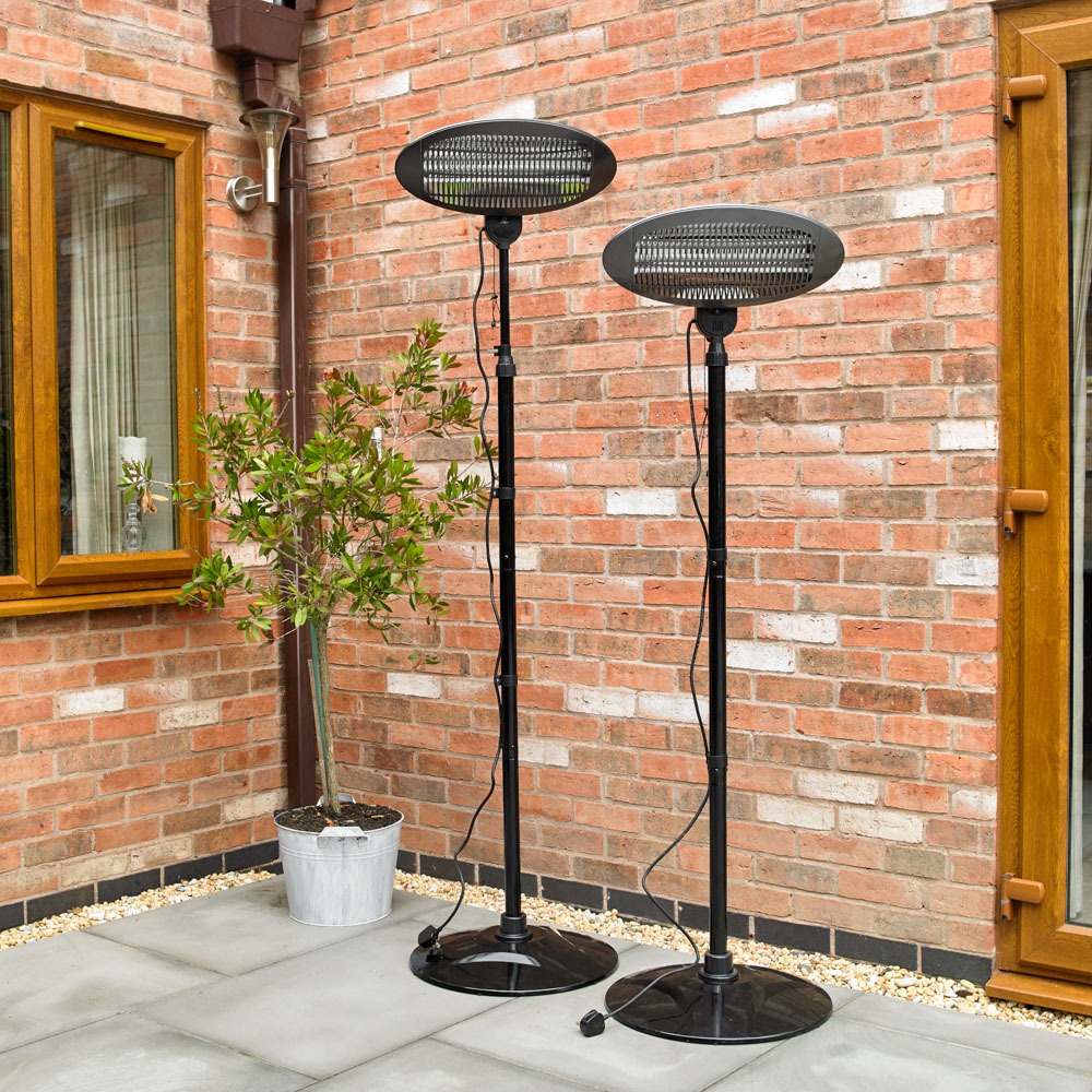 Electric 2KW Freestanding Quartz Outdoor Heater Garden Patio Heating