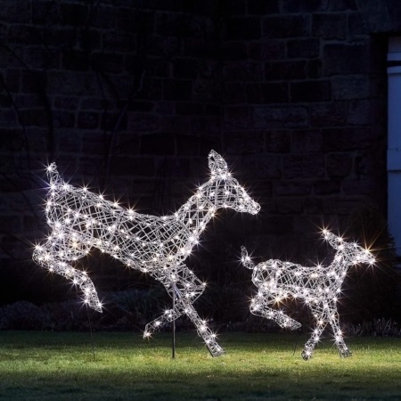 Outdoor light up leaping Fawn LED Standing Reindeer Fawn (H) 60cm