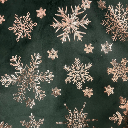 Green and Gold Snowflake Tree Skirt