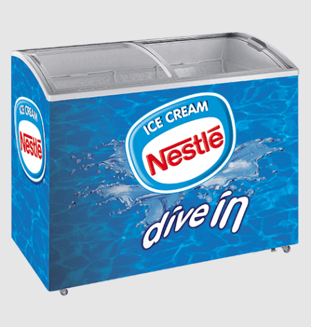 Nestle 100cm Glass Top Dump Freezer with Section Baskets